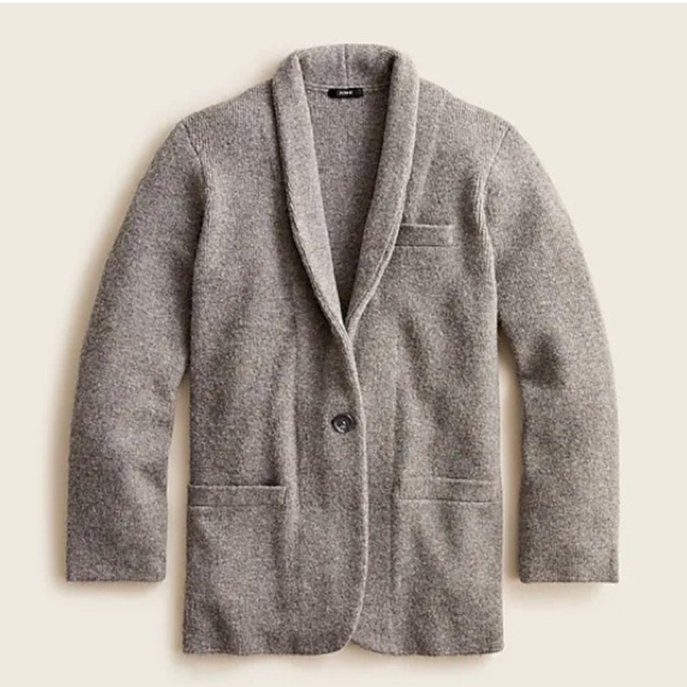 NWT J. Crew Cocoon Sweater Blazer heather graphite size small